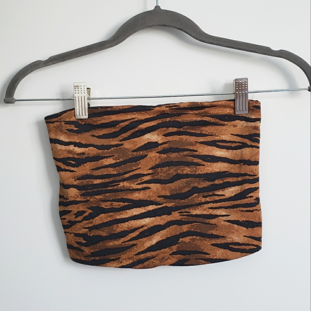 Bershka Tiger Print Tube Top